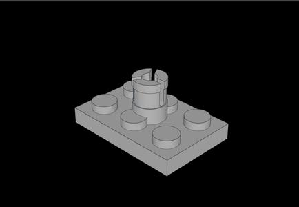 Lego Compatible (3462.dat) Plate  2 x  3 with Rotor Holder
