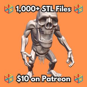28mm DND Fantasy Mini Horrific Grotesque Zombie Titan MineeForm FDM 3D Print STL File