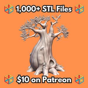 28mm DND Majestic Old Growth Fat Tree Terrain MineeForm FDM 3D Print STL File