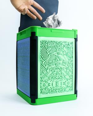 Wireframe Wastebin Skin // Reaction Diffusion