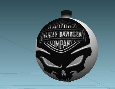 Lithophane Christmas Ball Harley Davidson