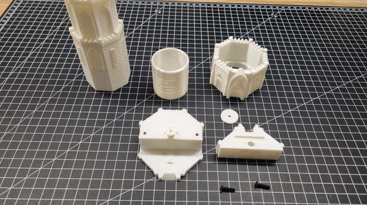 Base and Slider with built in magnets for 3D-printys Dracula's Tower