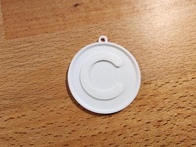 'C' Alphabet Round Keychain