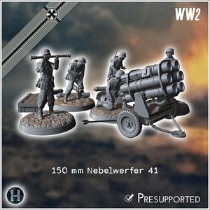 150 mm Nebelwerfer 41 multiple rocket launcher (with 5 crews) - Germany Eastern Western Front Normandy Stalingrad Berlin Bulge WWII