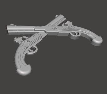 CROSSED OLD PISTOLS TO DECOR