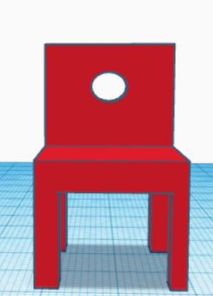 A model of a simple chair with a hole, just for beginners to 3D printing