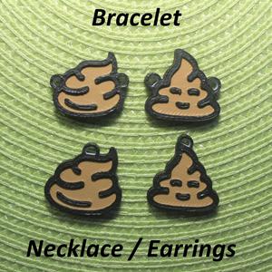 4 Poop Necklaces, Bracelets, Earrings, Jewelry