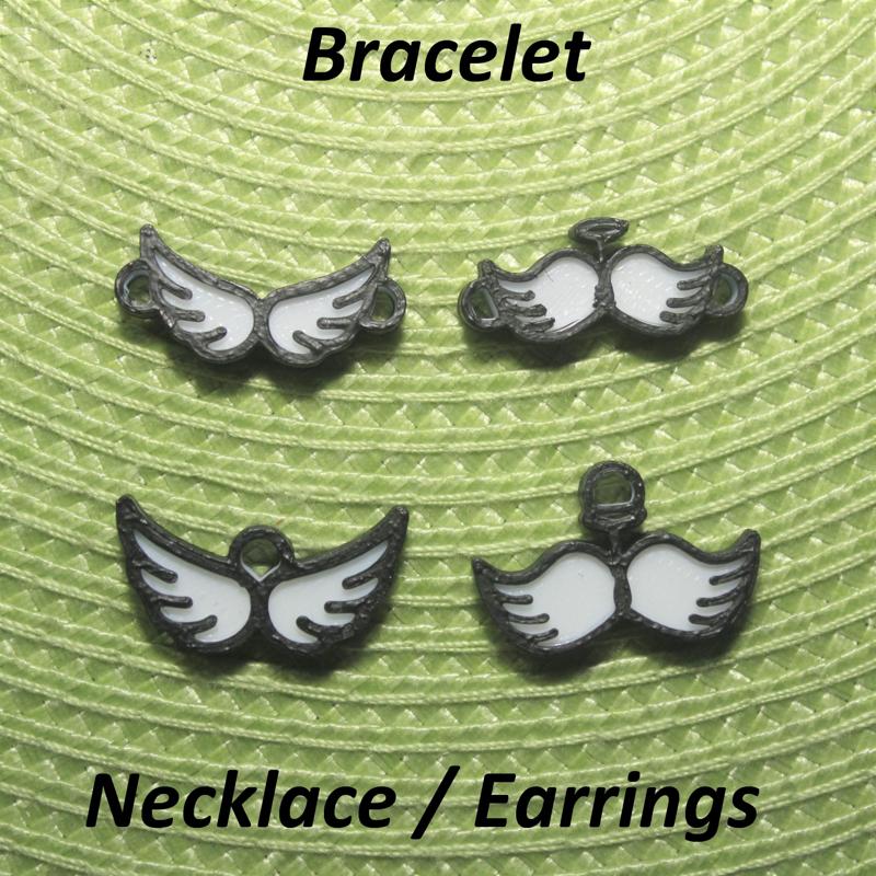 4 Angel Wings Necklaces, Bracelets, Earrings, Jewelry