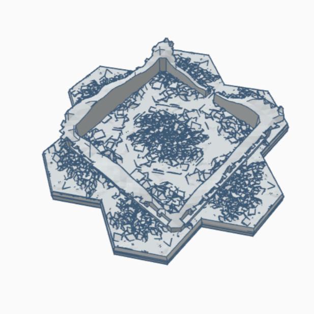 Sci-Fi Destroyed Building 36, 37, 38 with Hex Base SFDHB036 SFDHB037 SFDHB038