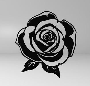 2d art rose, flower, line art flower, flower decor, wall rose, line art rose