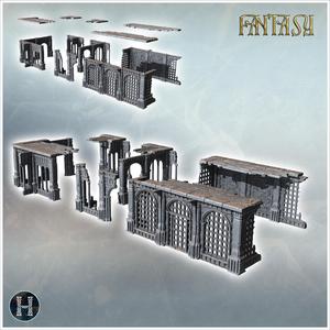 Ruined gothic complex with arches and remnants of structures spread across a large area (13) - Medieval Gothic Feudal Old Archaic Saga 28mm 15mm RPG