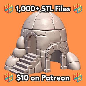 Stone Fortress Dome Pet Hide with Staircase for Reptiles and Small Animals MineeForm FDM 3D Print STL File