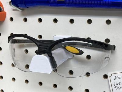 Pegboard mount for safety glasses