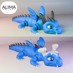 Dragon buddies with - without halloween mood
