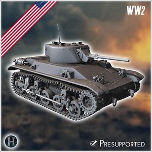 M22 Locust (combat damaged version) - USA US Army Western Front Normandy Africa Bulge WWII D-Day