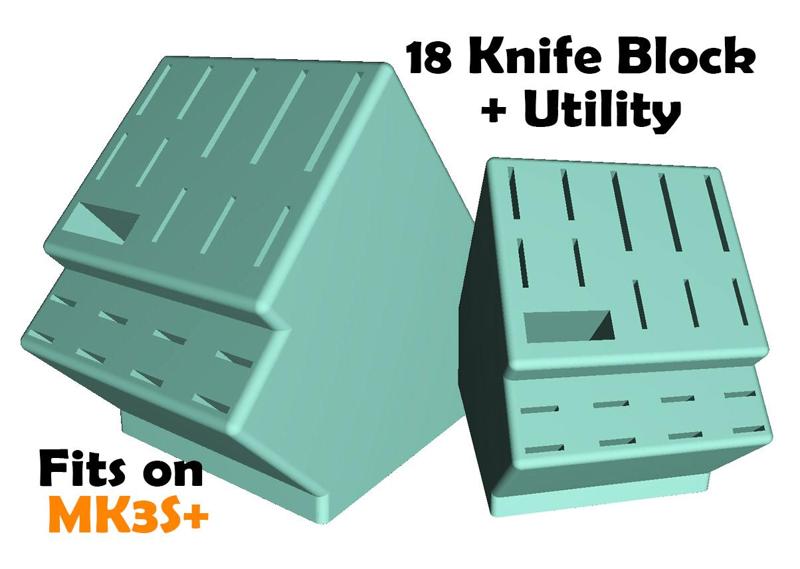 18 Knife Block + Utility Slot