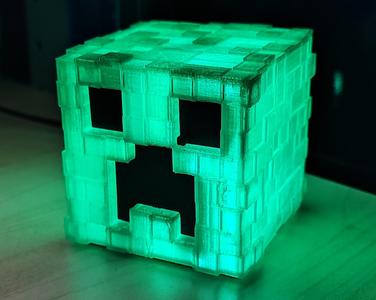 Head Creeper Minecraft LED Light / Hlava Creeper Minecraft LED světlo