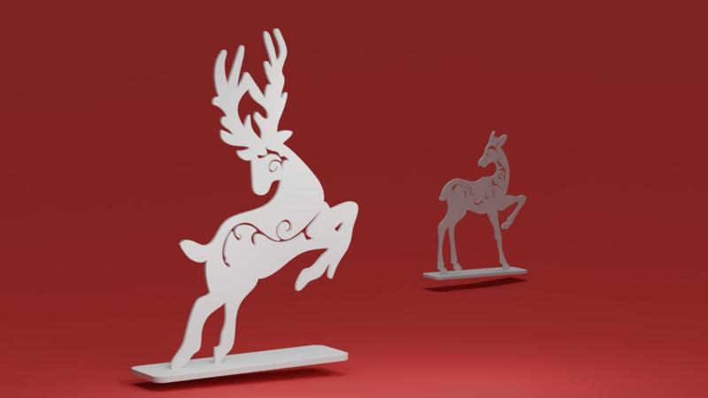 Christmas Deer (Male), freestanding use (Christmas ornament)