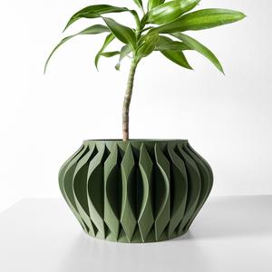 The Sevi Planter Pot with Drainage Tray & Stand: Modern and Unique Home Decor for Plants and Succulents  | STL File