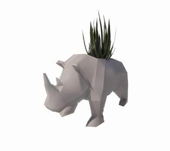 LOW POLY RHINO PLANTER