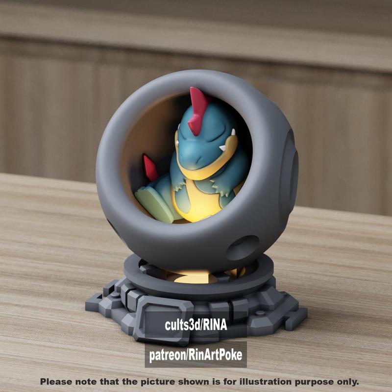 Croconaw in healing machine pods from pokemon