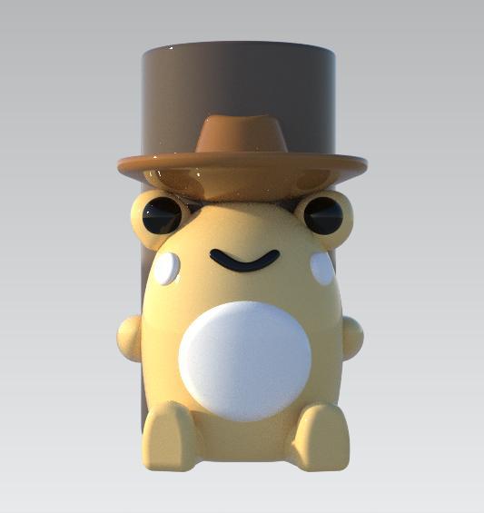 Cute Cowboy Frog Pen / Pencil / Toothbrush Holder / Stand