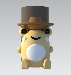 Cute Cowboy Frog Pen / Pencil / Toothbrush Holder / Stand