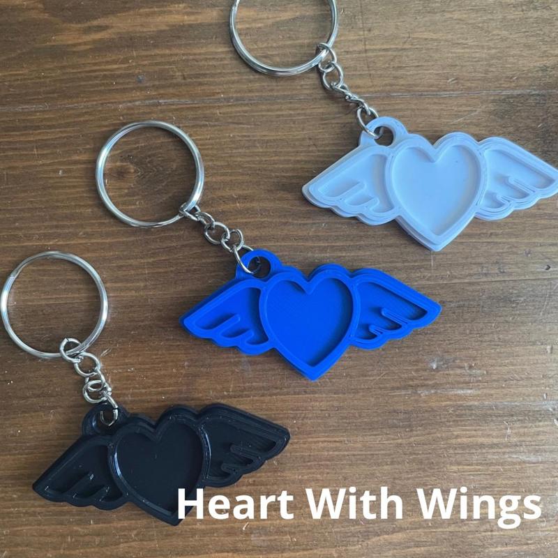 Heart with wings keychain