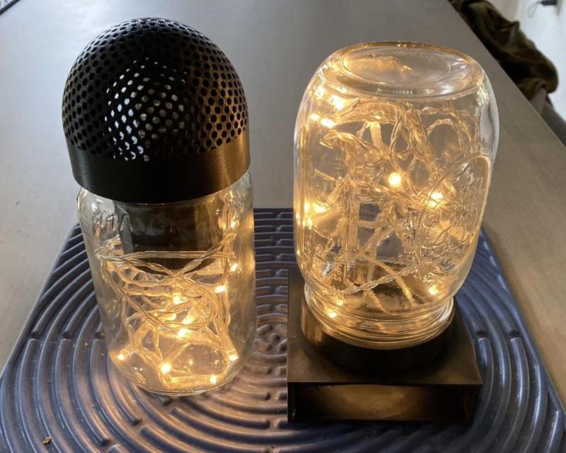 Square base for Firefly / Fairy LED light jar