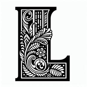 Frottage creation: letter L (version 3)