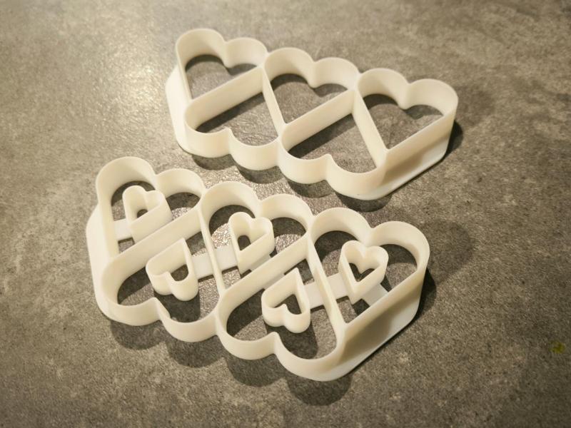 Heart with hearth cookie cutter (five at once)