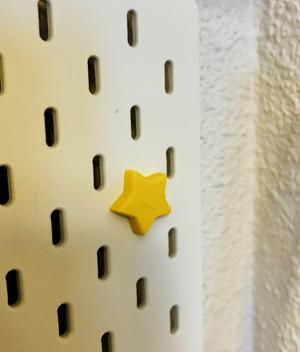 Star shaped screw caps for IKEA Skadis Pegboard