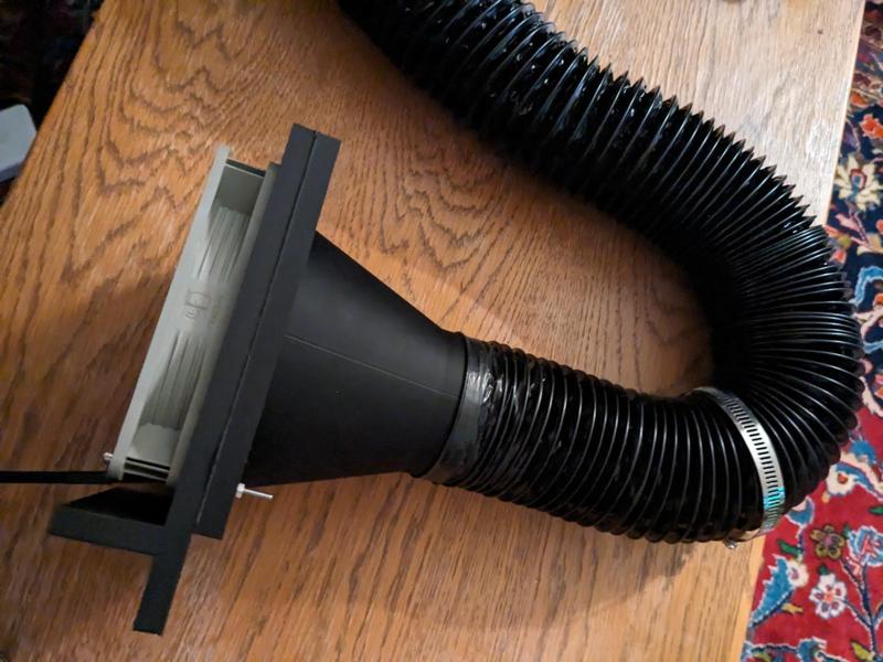 3D Printer Exhaust Fan Bracket - 140mm fan to 3 inch exhaust pipe