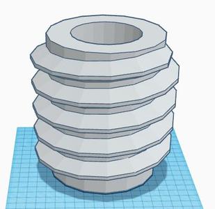 Vase in Form eines Gewindes