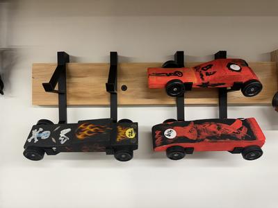 Pinewood Derby Car Shelf Mount