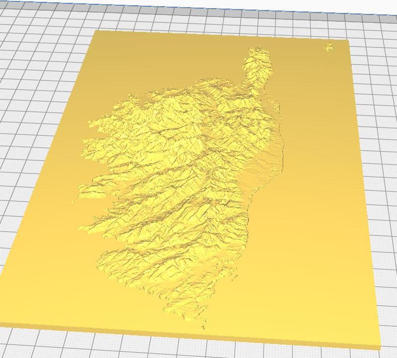 Corse Miniature Topographic Map