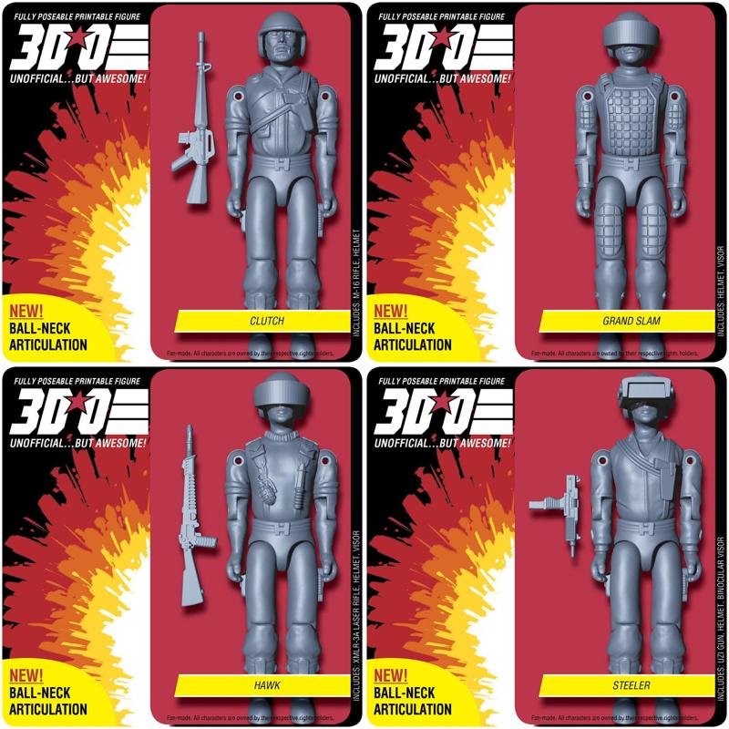DRIVER 4-PACK// GI Joe // O-Ring Action Figure Set