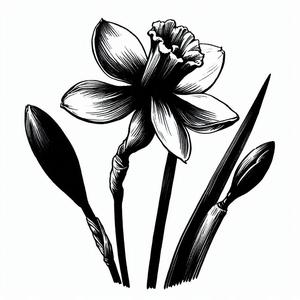 Narciss flower pattern brooch 1