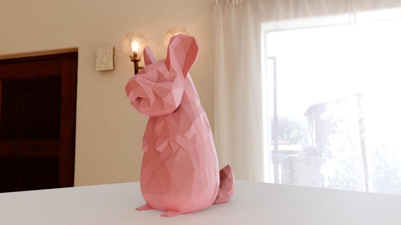 chinchilla cmiling low poly