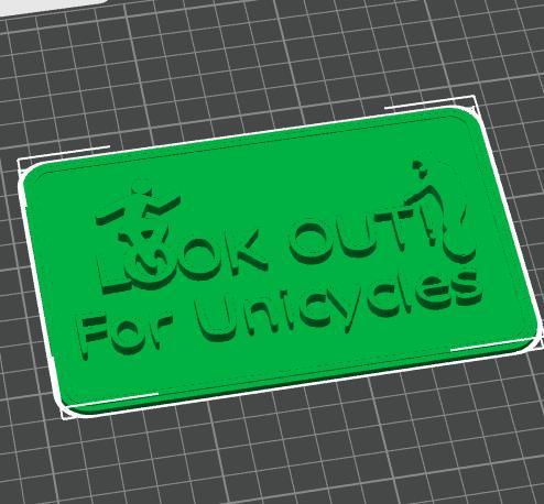 Bumper Sticker - Look Out for Unicycles