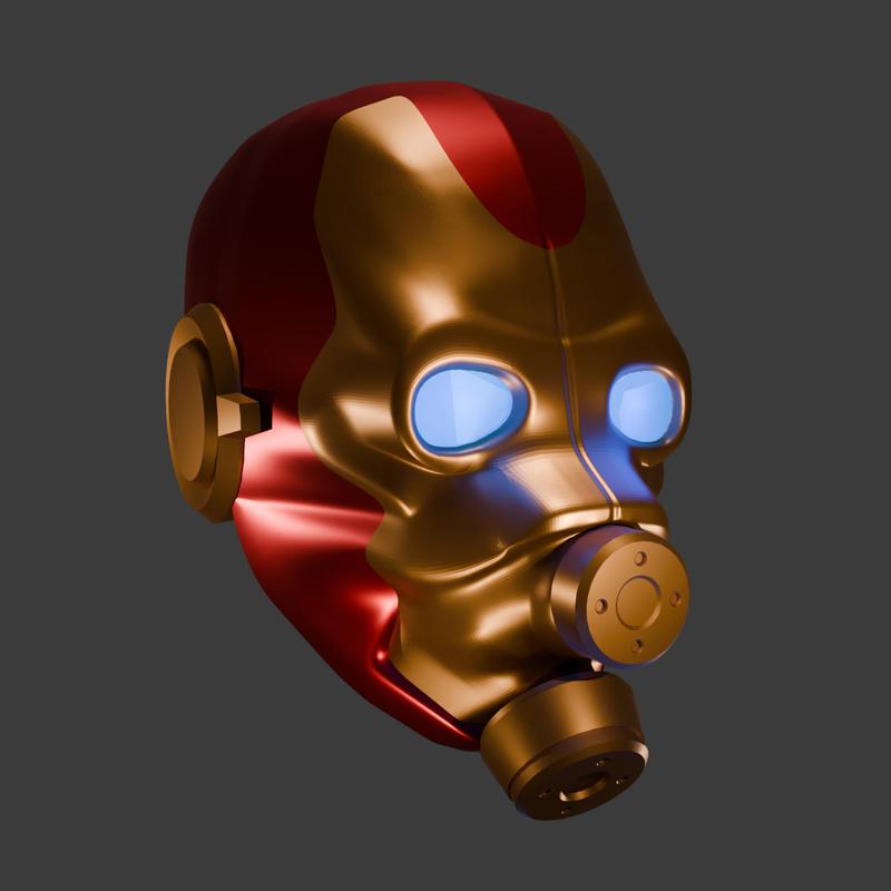 Iron Metrocop Helmet  - Custom Half-Life 2 Inspired Combine Metrocop and Iron Man Mashup for 3D Printing, Cosplay, and Display