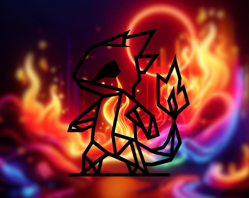Geometric pokemon Charmeleon Wallart