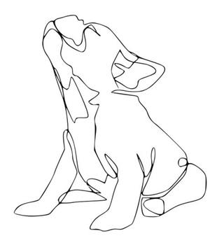 french bulldog Line Art