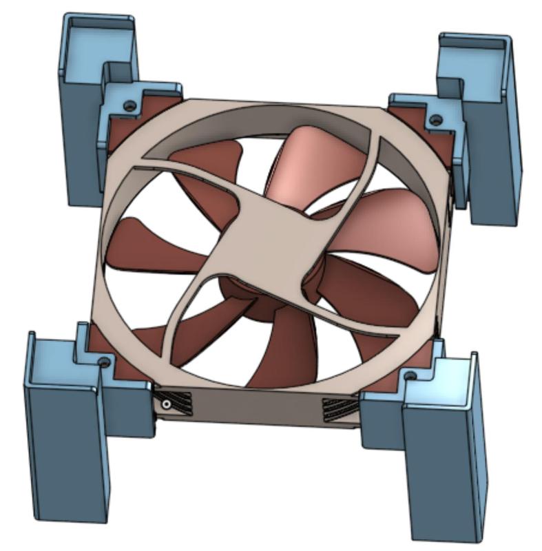HP Elitedesk 800 G2 cooler for a Noctua NF-A14 (or any 140mm fan).