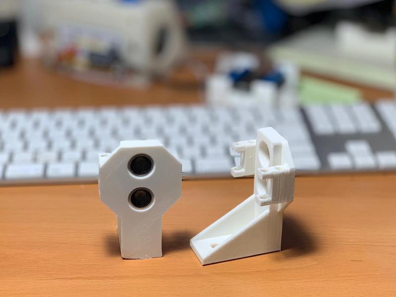 US-100 Ultrasonic Distance Sensor 8020 mount  with cable tie