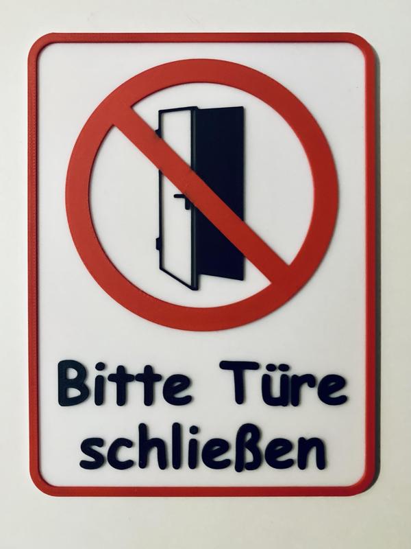 Schild Türe schließen