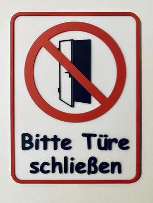 Schild Türe schließen