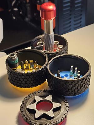 Bits containers with driver