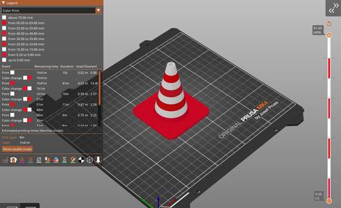 Trafic cone with color change commands