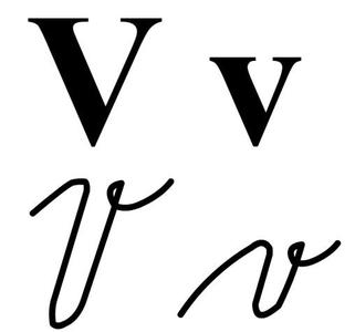 Simple letter Vv